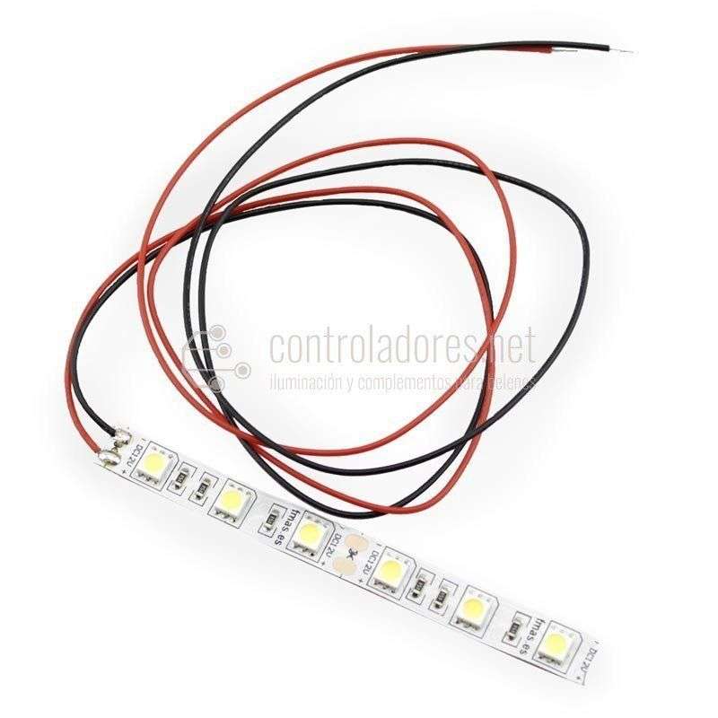 Tira LED (10cm) Blanco cálido 1.44W con cable.
